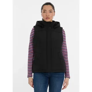 Steppweste RAGWEAR "HESTY", Damen, Gr. L, schwarz, Web, Obermaterial: 100% Polyester, unifarben, hüftlang, Westen Steppweste