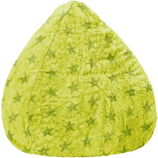 Sitting Point Sitzsack BeanBag Fluffy 220 l Grün Sternen-Muster