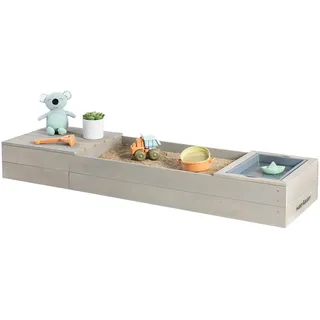 Muddy Buddy Holzsandkasten Space Saver mit Holzschutz grau