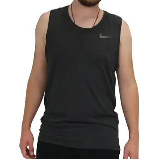Nike Herren Tanktop Breathe Training, Black Heather/Metallic Hematite, M, AJ7985-032