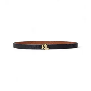 Lauren Ralph Lauren für Damen. 412912038001 Beidseitig verwendbarer Ledergürtel mit Logo schwarz, braun (L), Lässig