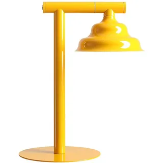 Tischleuchte Schlafzimmer Gelb Metall Glas h:37 cm GU10 Nachttischlampe Modern