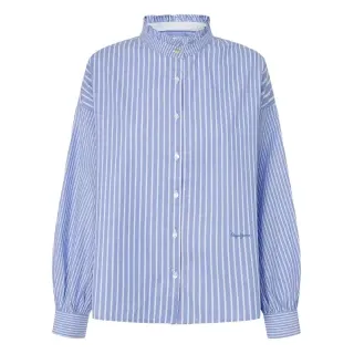 Pepe Jeans für Damen. PL304935 Bluse Pipery blau (XS), Lässig, Baumwolle, Langarm