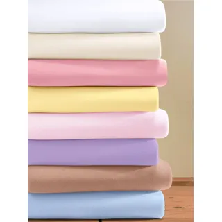 Spannbettlaken BIBERNA Gr. 2, rosa (rosé), L:200cm, Biber, 100% Baumwolle, Bettlaken, Spannbettlaken