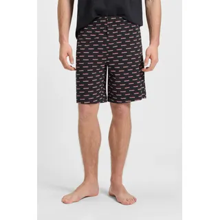 HUGO Underwear Pyjamashorts "SPLIT LOGO" zweifarbige Logos allover, elasticher Bund, schwarz 001