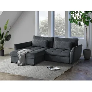 Ecksofa CAFU L - Wohnlandschaft Polstersofa Polstercouch (AntHrazit - LOUIS 677) LINKE SEITE - Grau