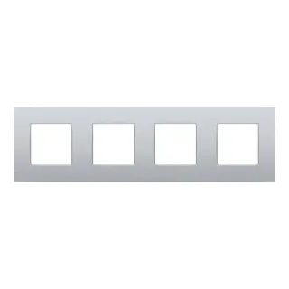 Niko Züblin 132-76400 4 fach Rahmen, 71 mm Mittenabstand, Niko Intense sterling coated 13276400