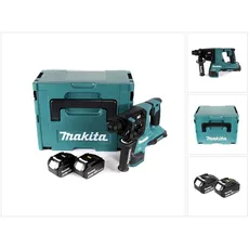 Makita, Bohrmaschine + Akkuschrauber, DHR 280 TJ 2 x 18 V 36 V Li-Ion Akku Bohrhammer Brushless 28 mm für SDS-PLUS im Makpac + 2 x (Akkubetrieb)