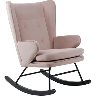 Kayoom Schaukelstuhl Melorie 125, Metallgestell mit Kufen aus Holz« - altrosa