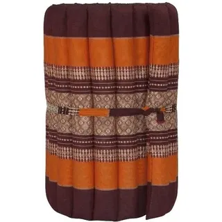 Fine Asianliving Thaimatte Rollbar Kapokfüllung 190x50x4.5cm Burgunderrot Orange Thai Kissen Meditation Matte Matratze Kapok 301-P05 - Braun