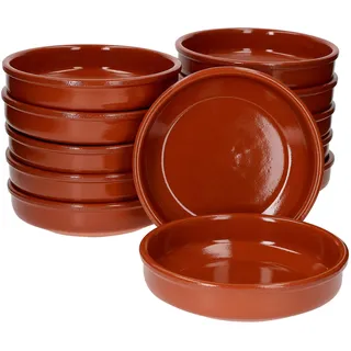 MamboCat Cazuela Schale Bruno Tonware I 12er Set I Ø 20 cm I Größe L I Mediterran I Glasiert I Unikat Handarbeit I Antike/Vintage I Mittelalter I Wikinger