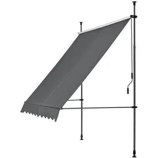 pro.tec Klemmmarkise Stem 198 x 180 cm grau