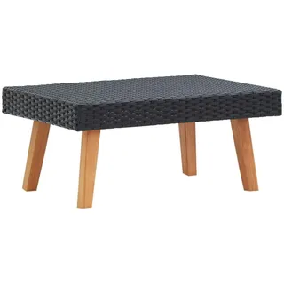 vidaXL Garten-Couchtisch Schwarz Poly Rattan 0 x 0 cm