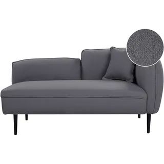 Beliani Chaiselongue Stoff Rechtsseitig 2-Sitzer Dunkelgrau