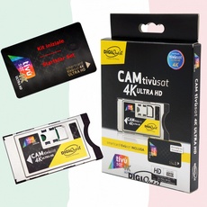 TIVUSAT 4K UHD Black Karte & EasyMouse 4K Ultra HD SmartCam von DIGIQuest - UHD CI+ Modul inklusive aktievierte TIVUSAT 4K UHD, italienische HD/ 4K Kanäle über Satellit Eutelsat HotBird 13,0° Ost