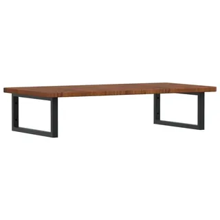 vidaXL Waschtischplatte mit Halterung Stahl und Massivholz Eiche - Braun