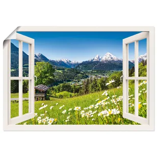 Artland Wandbild »Fensterblick Bayerischen Alpen« Berge 1 Stk. tlg. als Alubild, Leinwandbild, Wandaufkleber oder Poster in versch. Größen, weiß