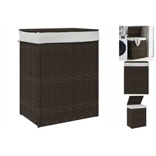 vidaXL Wäschekorb mit Deckel Dunkelbraun 46x33x60 cm Poly Rattan