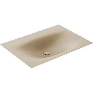 KEUCO EDITION 11 ART Einbauwaschtisch aus Stahl-Emaille, 806x4x493mm, ohne Hahnloch, 32590520800, Farbe: Sand