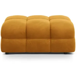 Micadoni Pouf Kendal aus Samt senf , Dunkelgelb , Textil , 104x45x72 cm , Hergestellt in Europa, Oeko-Tex® , Wohnzimmer, Sessel, Hocker & Hockerbänke, Poufs