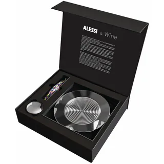 Alessi & Wine GAM32SET Design Wein-Set bestehend aus Kellnermesser und Flaschenuntersetzer, aus PC, Gußaluminium und Edelstahl