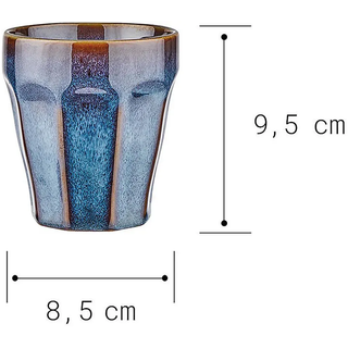 Butlers Tassen Becher 6er-Set Bergamo 250 ml , Blau , Keramik , Geschirr, Tassen, Kaffeetassen