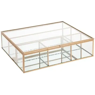 ATMOSPHERA CREATEUR D'INTERIEUR Atmosphera - Schmuckschatulle "Mood" - Glas und Metall - goldfarben - 27x7-5 cm - Gold