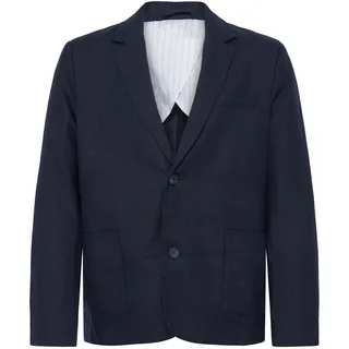 CASUAL FRIDAY CFTorup Herren, Sakkos Anzugsjacke Jacke 100% Leinen Regular Fit - blau