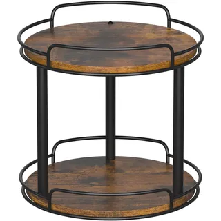 LAMU Lazy Susan Drehteller-Organizer aus Holz für Schrank, 2 Etagen, Lazy Susan Gewürzregal für Küche, Tischplatte, Arbeitsplatte, Speisekammer, Badezimmer, 25,4 cm