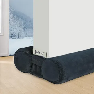fowong Neue Verstellbare Zugluftstopper für Türen 80-100cm,Doppelseitiger Türdichtung Windstopper, Einfache Installation zum Blockieren von Lärm, Zugluft, Licht, Staub,Unterspalte 1.8-5cm,Dunkelgrau
