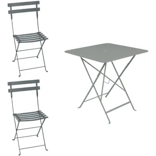 Fermob Bistro Balkonmöbel-Set 3tlg. Stahl/Klappbar 71x71cm Tisch