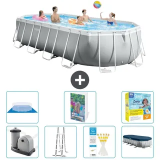 Prism Frame Pool Oval - 610x305x122 cm - 6-teilig S546 - Grau