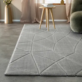 WECON HOME Unplugged Kurzflorteppich 120 x 170 cm Grau