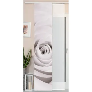 Gardinenbox Schiebegardine Klettband 245 x 45 cm Rose 2 St.