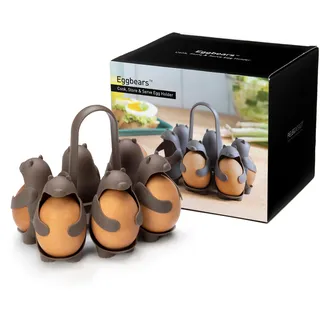 PELEG DESIGN – Egguins-förmiger Eierspender & Eier Aufbewahrung – Eierkocher & Kühlschrank Organizer für 6 Eier – Perfekt für Weich- und Hartgekochte Eier (Eggbears)