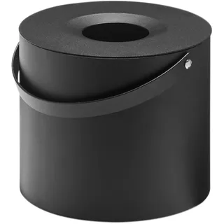 Yamazaki 1704 Tower Runde Taschentuchbox mit Griff, schwarz, Stahl, minimalistisch, 17 x 17 x 14 cm