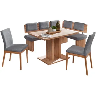 Cantus Eckbankgruppe , Grau, Eichefarben , Textil, Holzwerkstoff , eckig , 80x76x120 cm , Stoffauswahl, seitenverkehrt erhältlich, in verschiedenen Holz-Dekoren erhältlich , Esszimmer, Bänke, Tischgruppen & Eckbankgruppen