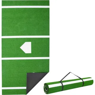 Baseball-Schlagmatte Trainingsmatte 366 x 183 cm - Trainingspad für Baseball - Schlagkäfigmatte, Baseballmatte mit Home Plate & Anti-Fade-Rasen - Tragbare Trainingshilfe - Softballmatte Outdoor, Grün