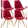 Esszimmerstuhl Linares Samt rot 4er Set