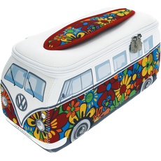 Bild VW Collection - Volkswagen Neopren Universal-Schmink-Kosmetik-Kultur-Reise-Apotheke-Tasche-Mäppchen-Beutel T1 Bulli Bus (Flower/Bunt/Klein)