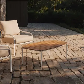 Luca - Garten-Couchtisch aus massivem Akazienholz und Metall