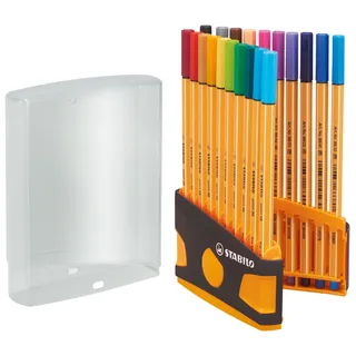 Stabilo - Fineliner - point 88 ColorParade - 20er Tischset in anthrazit/orange