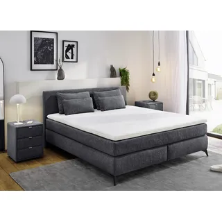 Jockenhöfer Gruppe Boxspringbett »Paulina, inkl. Topper und Kissen, Härtegrade wählbar« 140x200 cm oder 180x200cm, grau