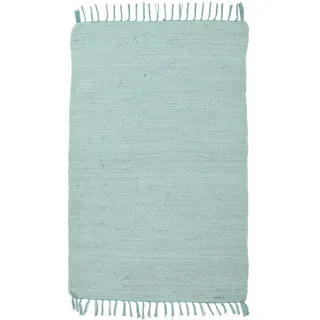 THEKO | Dhurry Teppich aus 100% Baumwolle, Flachgewebe, Teppich, Happy Cotton | handgewebt" | Farbe: Mint | 90x160 cm