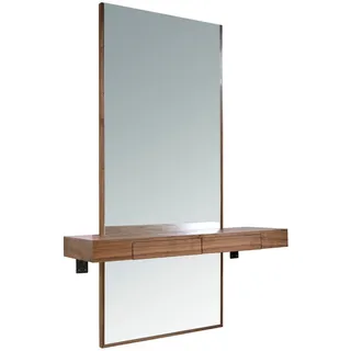 Angel Cerda Wandspiegel rechteckig Nussbaum 120x35x180 , Braun , Holzwerkstoff , Holz Optik , Rechteckig , 120x180x35 cm , Wohnzimmer, Wohnzimmertische, Konsolentische