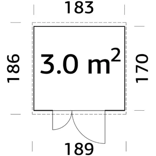 Leif Gerätehaus 183 x 170 cm Grau Tauchgrundiert