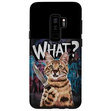 Hülle für Galaxy S9+ Halloween Katze Messer Design Witzige Tier Katzen