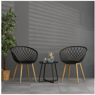 Homestyle4u Gartenstuhl 4er Set Schwarz | Gr.: onesize