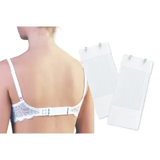 Maximex BH-Erweiterung Weiß, 3,5 x 8 cm, 4er Set, Erweitert BH um bis zu 9 cm, schmale Erweiterung mit 2 Haken, in zwei Farben und Größen erhältlich