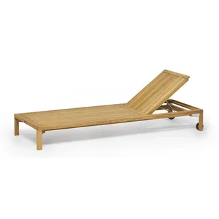 Weishäupl New Hampton Sonnenliege mit Rollen Teak Massivholz